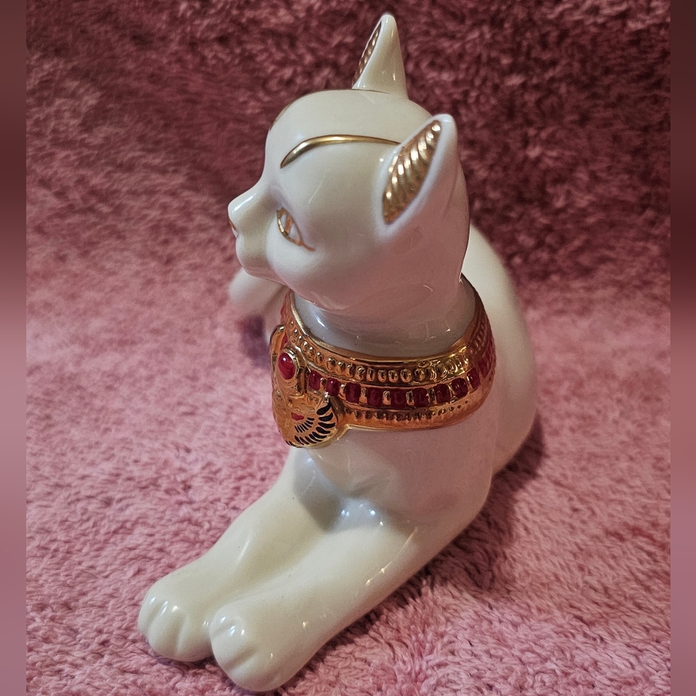 Vintage Lenox Egyptian Cat Goddess Ivory Porcelain Figurine 1999 - Picture 2 of 6